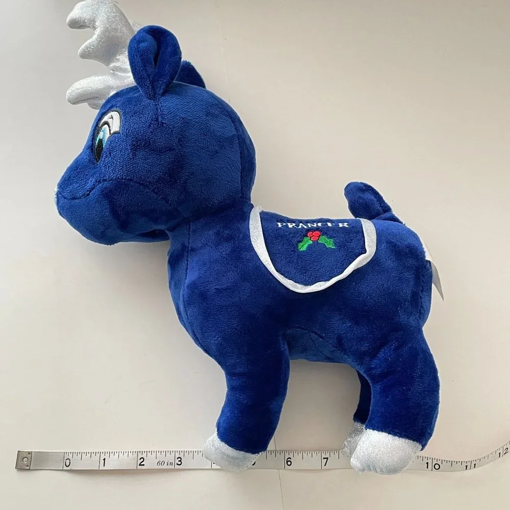 Kellytoy Plush Santa’s Classic Reindeer Collection Prancer Blue & Silver Toy 10